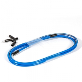 Kit câble inox et gaine de dérailleur Fibrax bleu